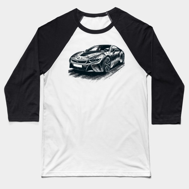 BMW i8 Baseball T-Shirt by Vehicles-Art